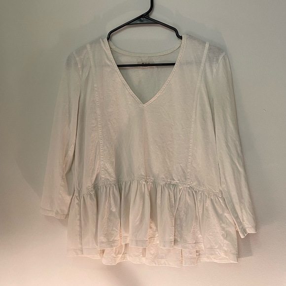 Madewell Peplum Blouse, white flowy top EUC - Picture 7 of 10